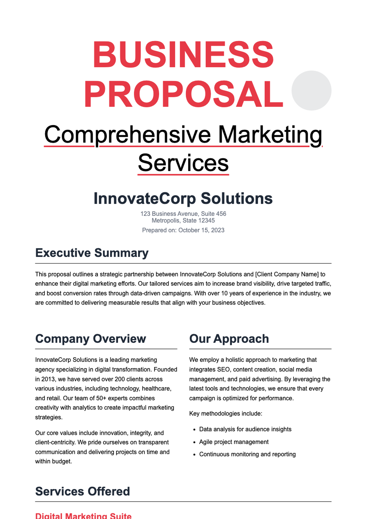 Modern business proposal cover with colorful geometric shapes_variant_2